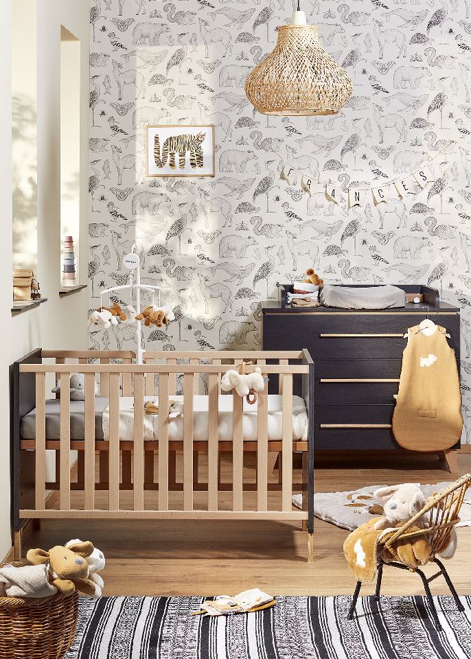 Transland 3-delige Babykamer (meegroeibed + Commode + Kast Met 3 Deuren ...